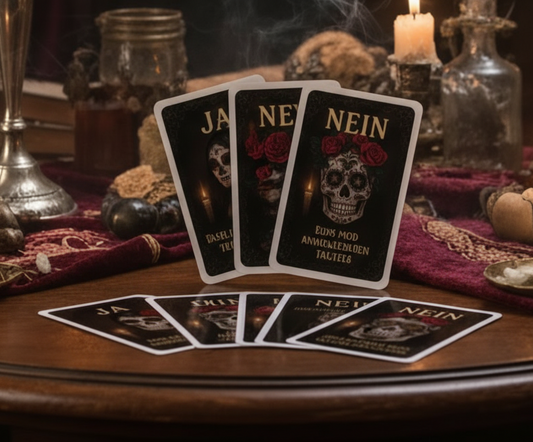 Ja Nein Kartendeck im Gothic und La Catrina Stil